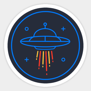 Retro minimal UFO Sci Fi Sticker